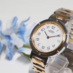 美品 エルメス HERMES クリッパー デイト メンズ 腕時計 F680