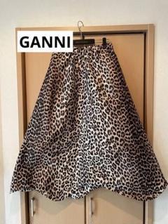 GANNI レオパード フレアスカート 36