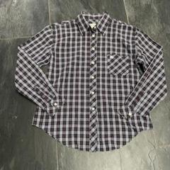 Burberry チェックコットン長袖シャツ　ネイビー