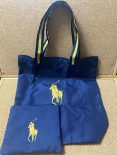 美品Polo Ralph Laurenトート/セカンドバッグ　ポーチ付きネイビーのサムネイル
