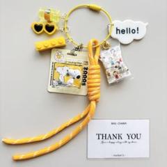 じゃらじゃらキーホルダー 　キーホルダー　バッグチャーム　黄のサムネイル