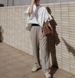 エラスティックストレートパンツ（ダークグレー） | MACHATT