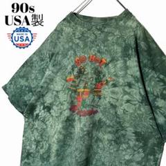 90s USA古着 タイダイ柄Tシャツ ジャマイカ 緑 XL レゲエtシャツ