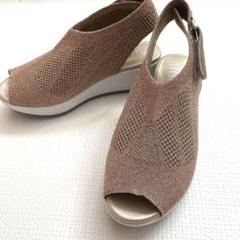 【大人気✨】fitfitフィットフィット 厚底ニットサンダル Vカット ラメ