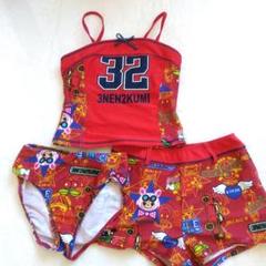 新品　平成　レトロ　レア　y2k　3EN2KUMI セパレート　水着 女の子 赤