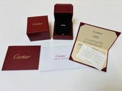 極美品　カルティエ　エングレーブド　2Pダイヤ　プラチナリング　指輪　保証書のサムネイル