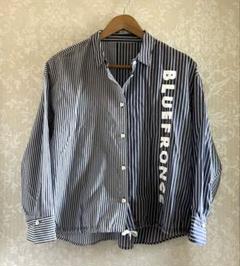 未使用☆ブルーフォンセ BLUE FRONCE シアートップス ロゴ総柄
