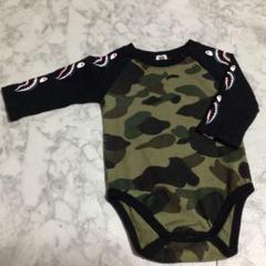 BAPE KIDS 迷彩 シャークロンパース 70