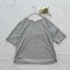 a.v.vスタンダード【M】5分袖カットソー ストレッチ ボーダーデザイン 無地