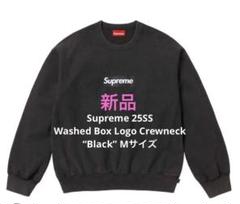 Supreme Washed Box Logo Crewneck Black M