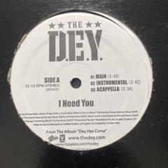 THE D.E.Y. Dey I Need You レコード