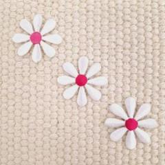 刺繡ワッペン　花　マーガレット　ピンク　3枚セット