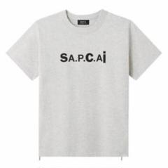 sacai×A.P.C.コラボ ユニセックス両サイドZIP仕様Tシャツ