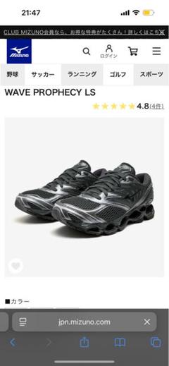 Mizuno WAVE PROPHECY LS ブラック/グレー