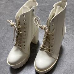 厚底ハイヒールブーツ ホワイト