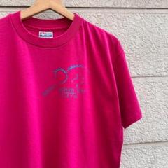 80s 90s USA製 ピンク プリントTシャツ Lサイズ vintage
