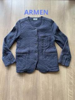 ARMENノーカラーコットンキルトジャケットフランス製です。
