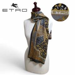 極美品✨ ETRO エトロ シルク混 バロック柄 フリンジ ショール