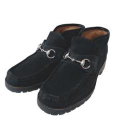 人気】GUCCI グッチ ビットローファー 黒 スエード ハイカット