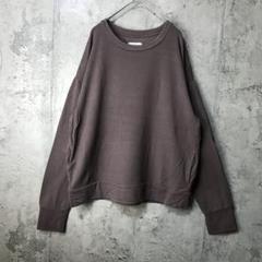 Y3205古着　トレーナー　スウェット　茶　無地　90s Y2K