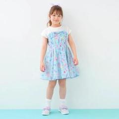 【新品/メゾピアノ】120cm.ドリーミースウィーツ柄ドッキングワンピース