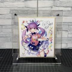 湊あくあ ホロライブ Vカニ コメント付きミニ色紙 - メルカリ