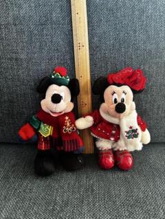 クリスマス ぬいぐるみバッジ セット タグ付】ディズニー クリスマス ミッキー ミニー ぬいぐるみ
