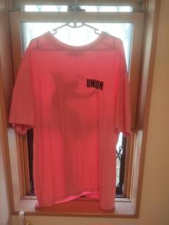UNION ピンク Tシャツ Vサイズ