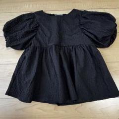 女の子 フォーマルカットソー ふんわり袖 130 ブラック 大人ライクチュニック