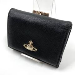 【人気✨オーブ/美品】ヴィヴィアンウエストウッド　がま口　折り財布　黒　レザー Vivienne Westwood - □新品□未使用□ Vivienne Westwood