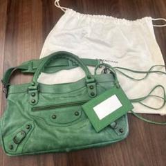 Balenciaga 緑 レザー ショルダーバッグ ファースト