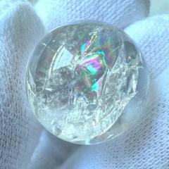 癒しの虹石＊アイリスクォーツ パワーストーン浄化 虹入り置物a.