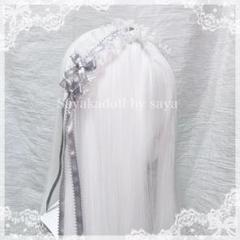 ♡ Princess W ribbon フリルヘッドドレス w×silver ♡ - メルカリ