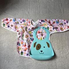 離乳食 ダッドウェイ dadway お食事長ぞでビブ　メイクマイデイシリコンビブ