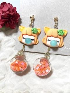 風船ガム女の子ピアス　可愛い