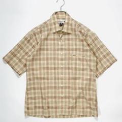 美品 LYLE＆SCOTT チェック シャツ 半袖 コットン ベージュ M