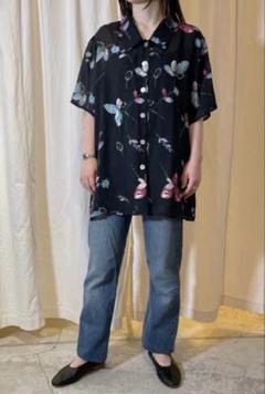 Preloved プレラブド　シンゾーン　花柄　オープンカラーシャツ