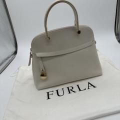 FURLA ホワイトレザー ハンドバッグ 専用袋付き