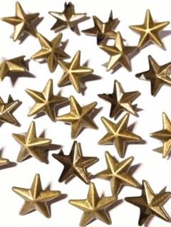 スタッズ　レザークラフト材料　鋲　星型１６ミリ 　古銅　200個セット　送料無料