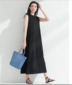 23区【洗える】ALBINI JERSEY ロングワンピース　ブラック　38