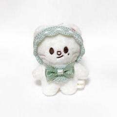 skzoo 10cm ぬいぐるみ用 耳穴なし ヘッドドレスとスタイ（グリーン）