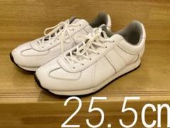 ジャーマントレーナー ホワイトレザースニーカー　25.5