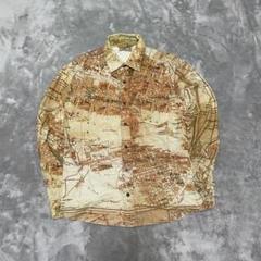 00's vintage 地図柄プリント 長袖シャツ y2k パンク アーカイブ