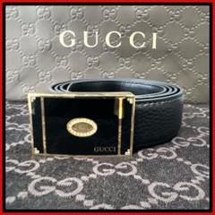 希少！ グッチ メンズベルト GUCCI ビンテージ ブラック 高級感抜群！