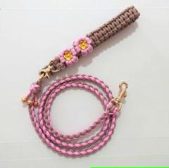 パラコード カフェリード 120cm 金具ゴールド ピンクベージュ