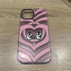 ピンクのハート型iPhoneケース