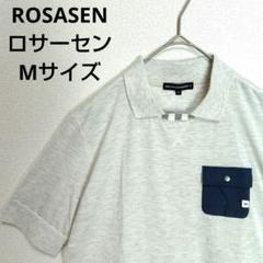 ROSASEN　ロサーセン　ポロシャツ　半袖　ホワイト　胸ポケット　ロゴ　M