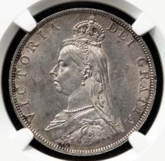 ダブルフローリン銀貨　美品　1890年① NGC MS61』イギリスヴィクトリア女王ダブルフローリン銀貨(1887