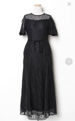美品☆ラグナムーン　LADYウエストクロスナローレースワンピース　ブラック M セール】LADYウエストクロスナローレースワンピース（ドレス