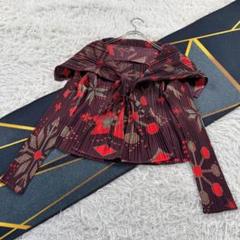 プリーツプリーズ ジャケット 幾何柄 Lサイズ 長袖 雪の結晶 希少柄